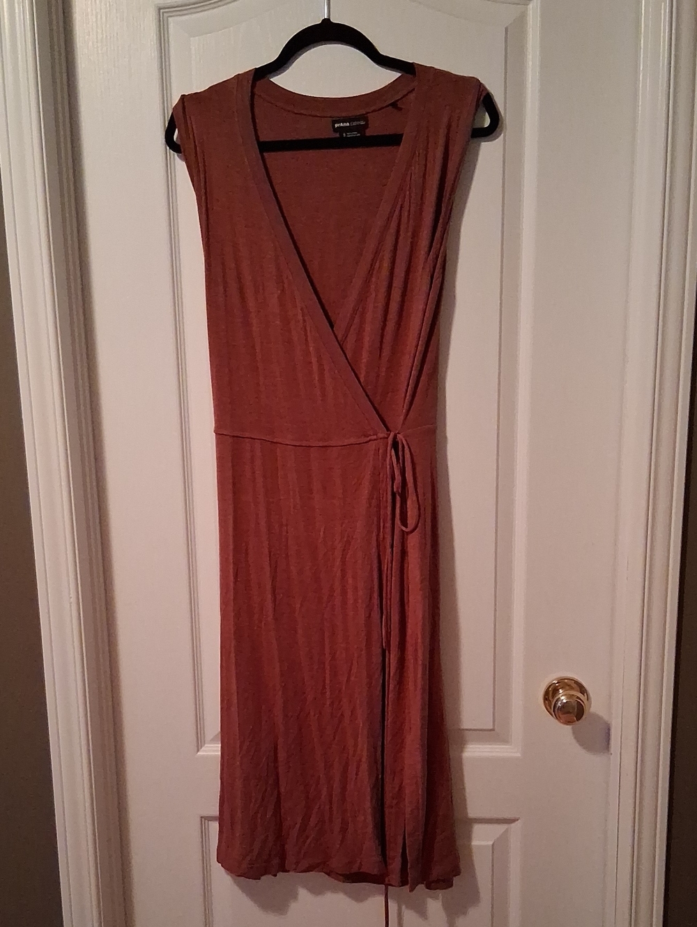 Prana Sleeveless Faux Wrap Midi Dress